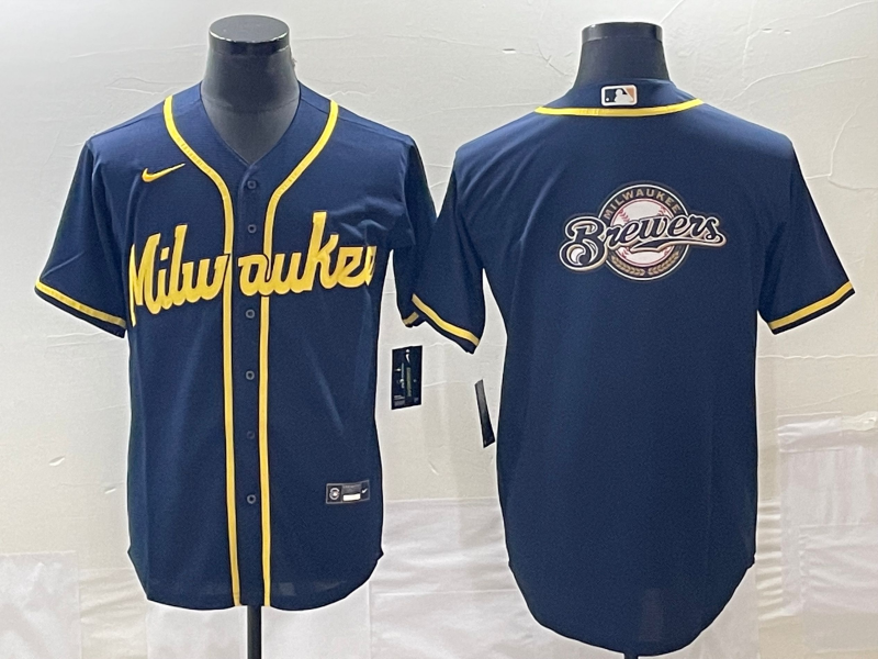 Men's Milwaukee Brewers Navy Team Jersey